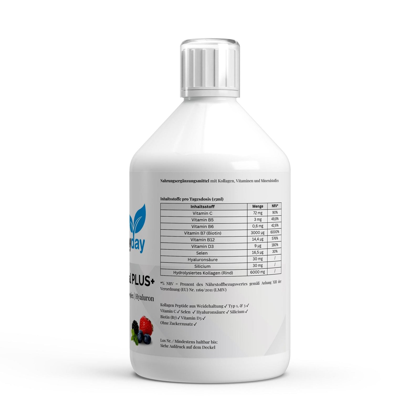 Kollagen Vital PLUS+ Shots (1500 DA) - Wild Berry - 500ml