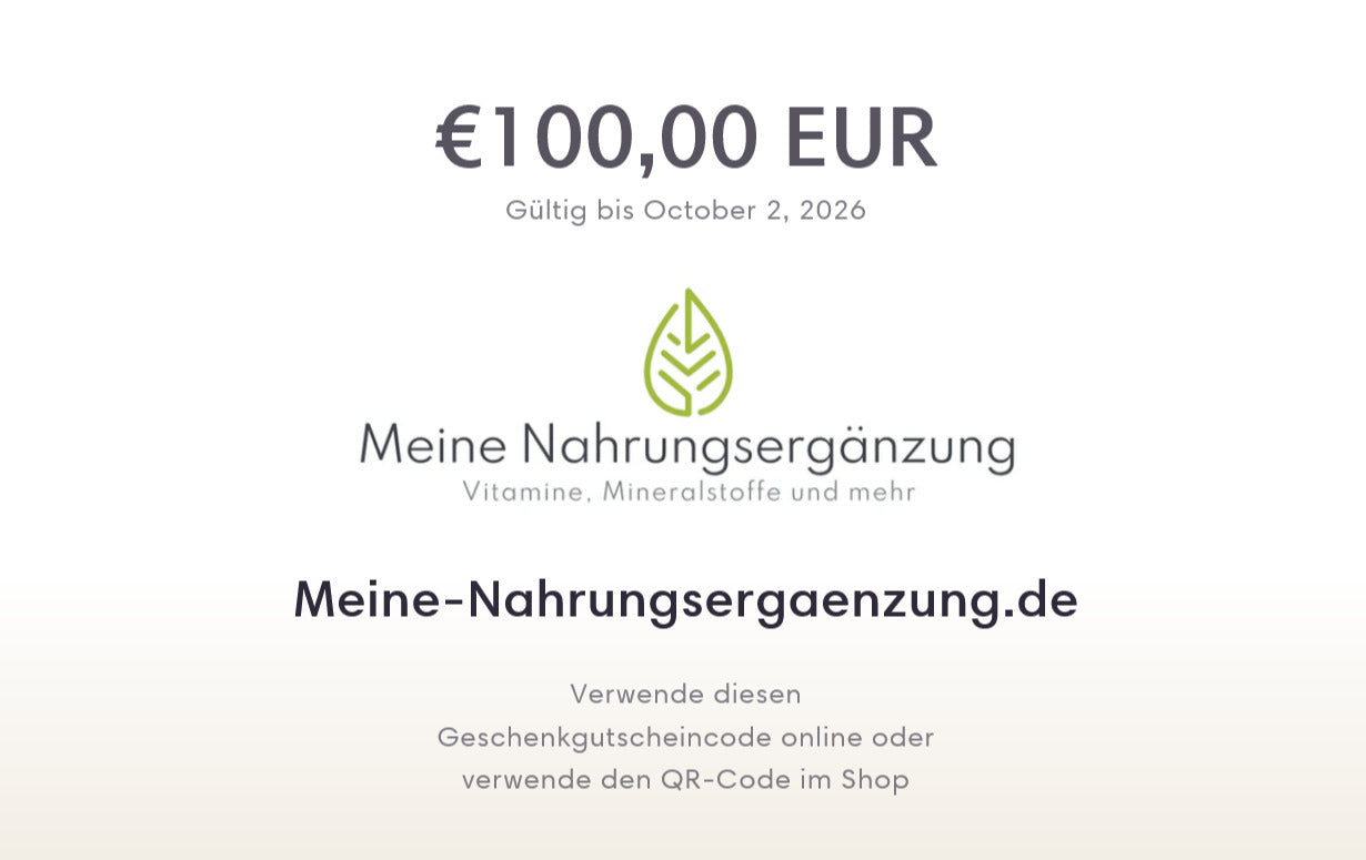 Geschenkgutschein (20€ bis 100€ wählbar) - Meine-Nahrungsergaenzung.de